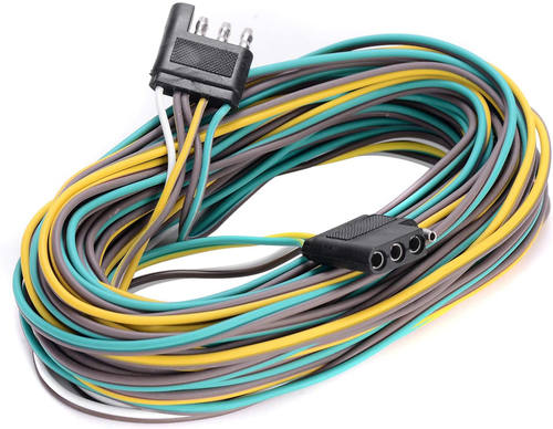 Trailer Wiring Harness Kit, 4 Pin Flat 4 Wire Trailer Wiring Connector, 21Ft & 4