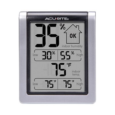 AcuRite Wireless Digital Indoor Thermometer and Hygrometer Monitor for Black 