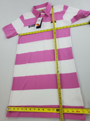 Ellesse women polo Mandel dress SGA07766 pink white striped cotton sz XS $65 - 第 5/11 張圖片