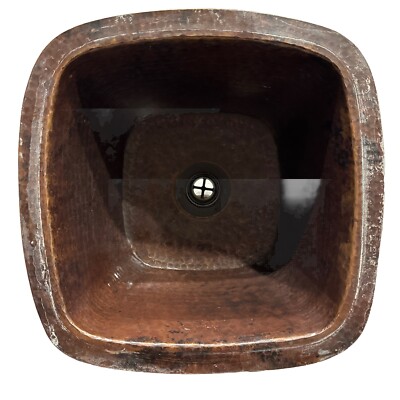 Native Trails CPS47 Copper Rincon 13'' Single Basin Undermount Bar Sink Sm Square