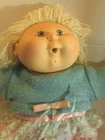 Cabbage Patch Kids 16",  baby doll lt yellow  hair blue eyes open mouth
