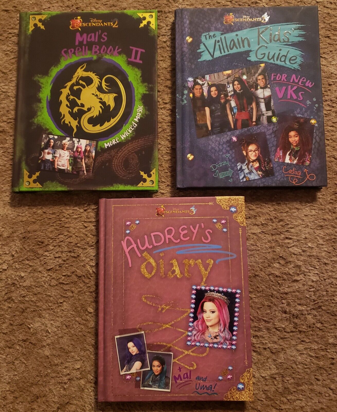 NEW Disney Descendants 3 HC Book Lot-Mal's Spell Book II/Audrey's Diary/VK  Guide