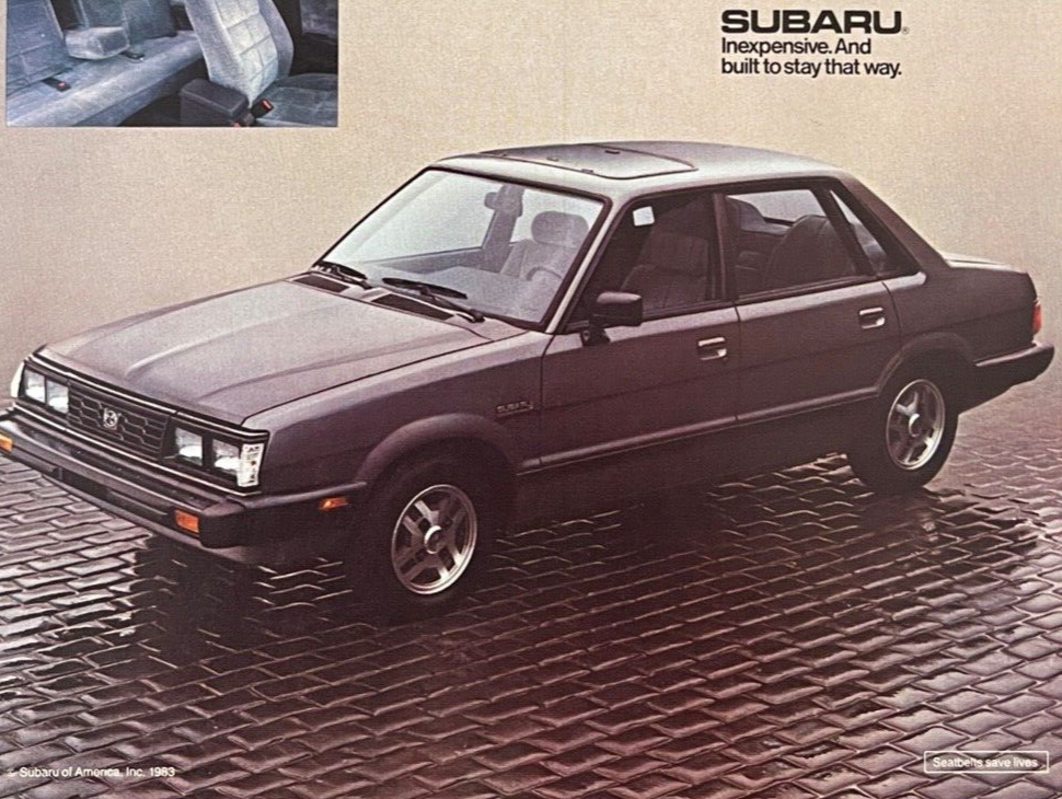 1983 Subaru GL-10 four door sedan vintage print ad ready to frame