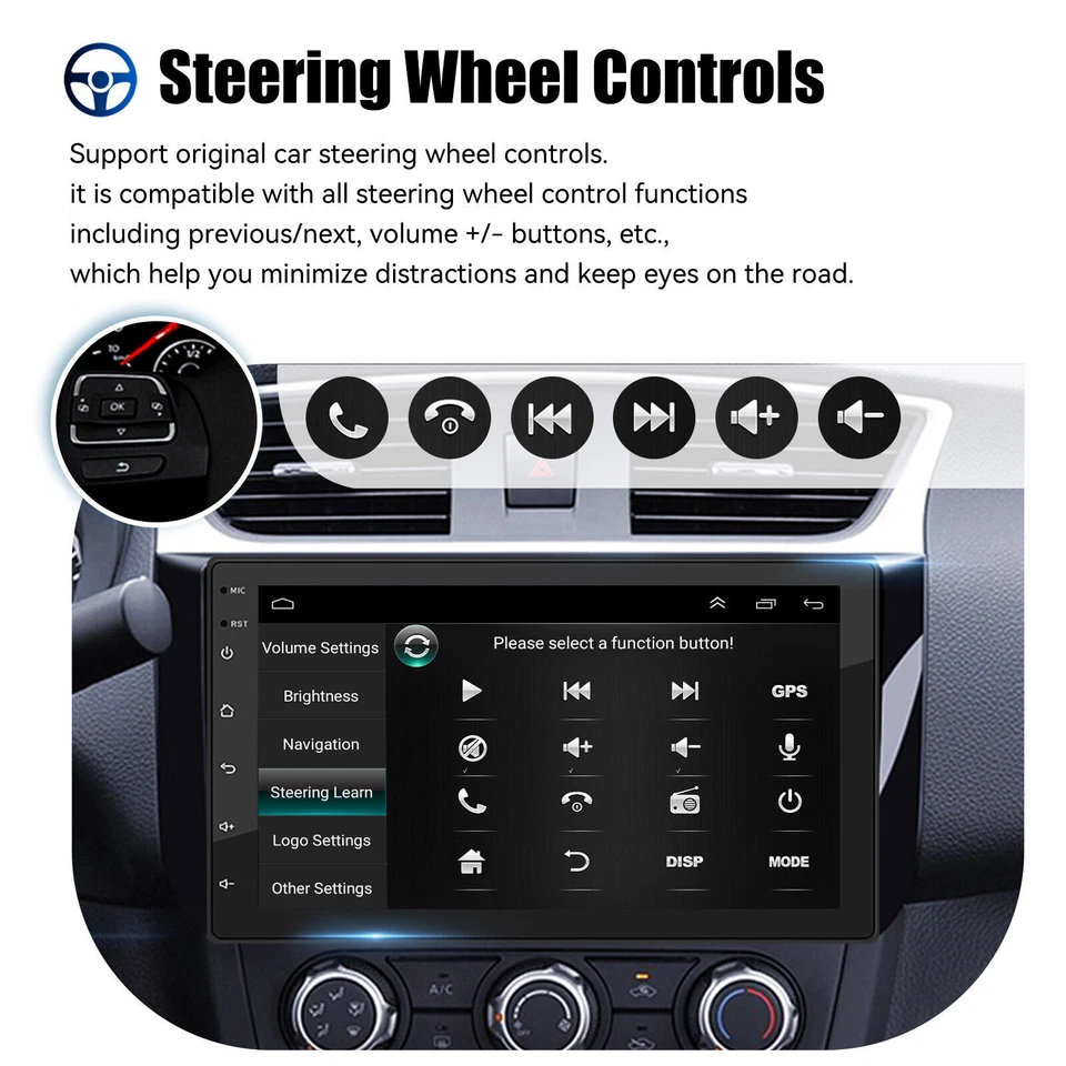 4+64GB Double 2Din Car Stereo Wireless Apple CarPlay Android Auto Radio 7" Touch - Image 4 of 4
