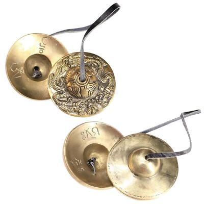 Cimbali Tibetani In Ottone | Campane Tingsha | Per Meditazione | Design Buddhista - Foto 5