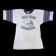 RARE VTG 70's HOLY CROSS COLLEGE CRUSADERS JERSEY T-Shirt Sz S / M 