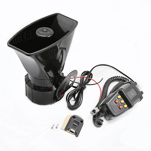 MIC Speaker 5 Sounds Car Vehicle Truck Van + 12V Air Horn Siren Megaphone Loud - Picture 2 of 8