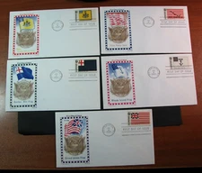 US Stamp FDC Scott# 1345-1354 Flags 1968 Used PL62