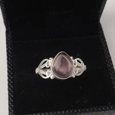 Purple Cats Eye Gemstone 925 Sterling Silver Ring Handmade Jewelry All Size
