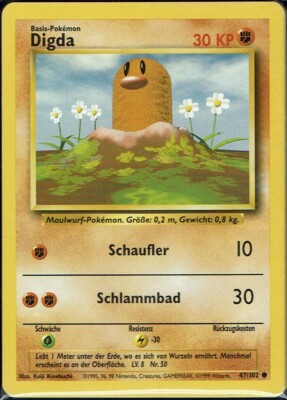 Pokemon Karte Trading Card Game Basis Set Nr. 47/102 Digda