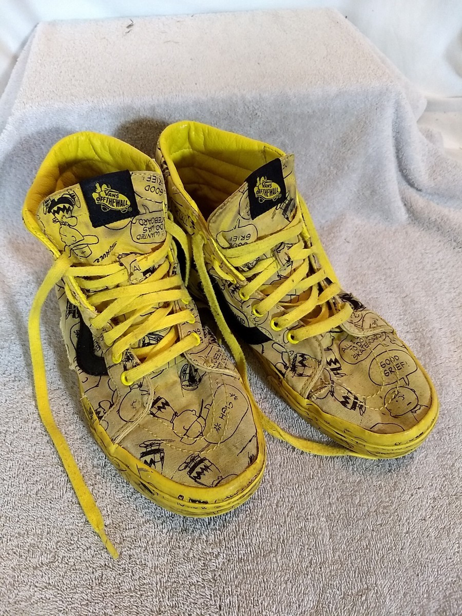 Vans Mens PEANUTS by SCHULZ Yellow High Top Shoes, Size: 10 Pre