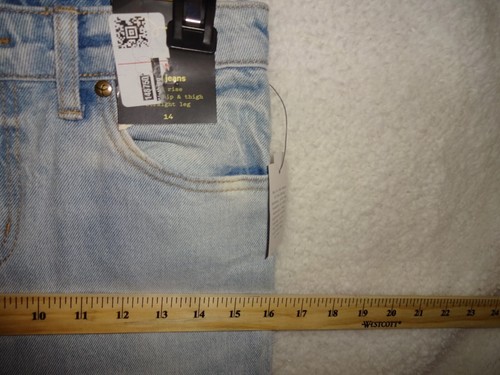 Girls Art Class Dad Jeans Denim Pants Light Wash Mid Rise Straight Leg Sz 14 (CP - Picture 4 of 12