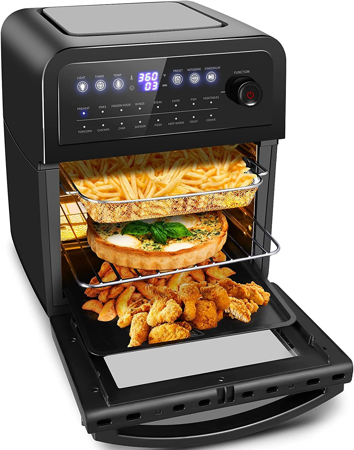 large toaster oven with rotisserie