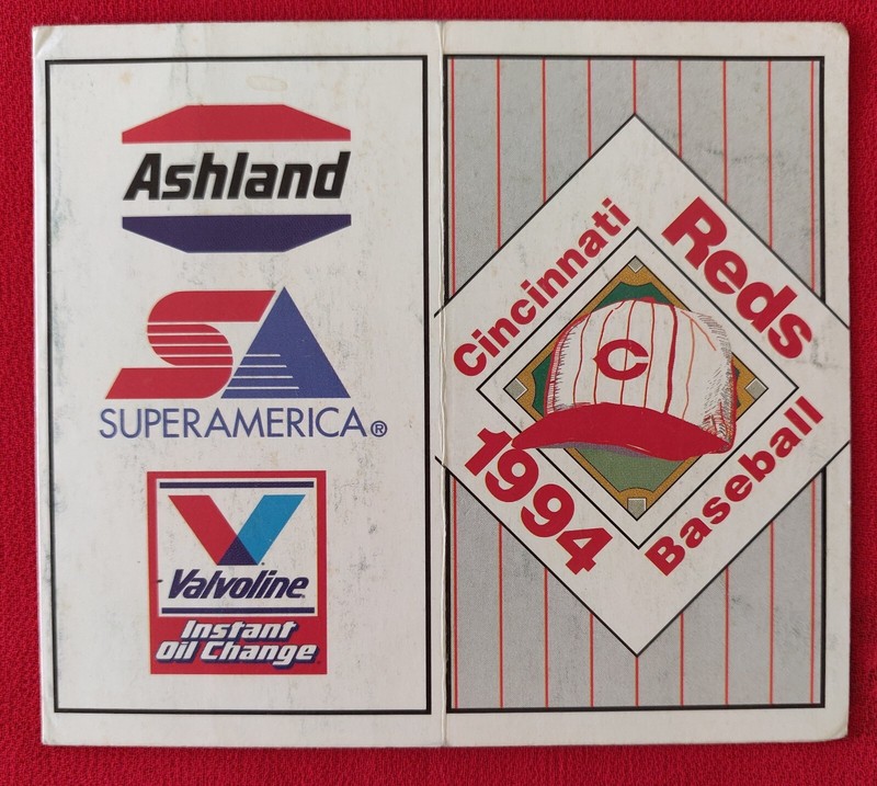 1994 Cincinnati Reds Baseball Schedule-Old Riverfront Stadium (no longer exists)