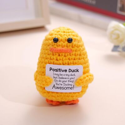 Inspirational Crochet Positive Duck, Emotional Support Uplifting