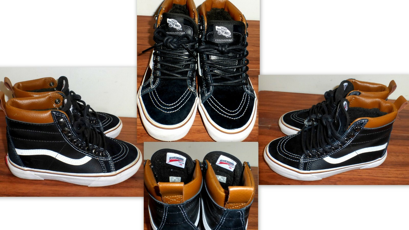 VANS 721454 SK8-HI MID MTE-2 SCOTCHGARD BLACK/BROWN LEATHER MENS 4.5 WOMENS  6 | eBay