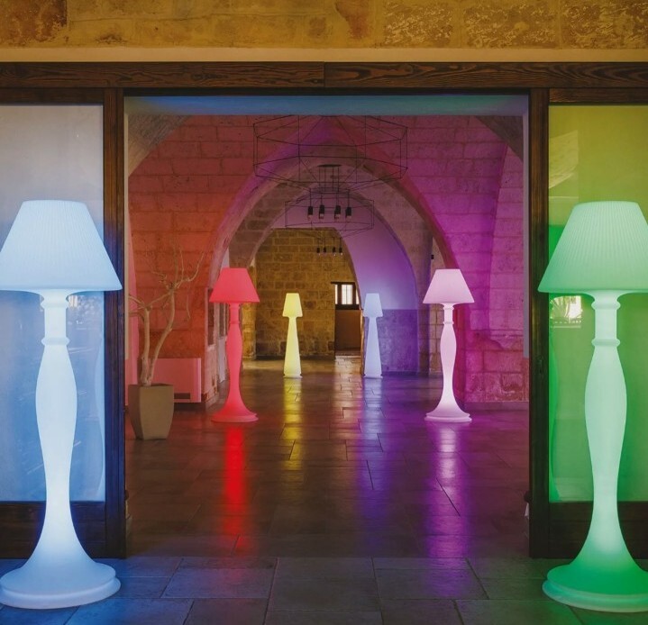 Lampada Design Da Terra Eva Led Multicolor Resina Telecomando 60x180h Piantana foto 3
