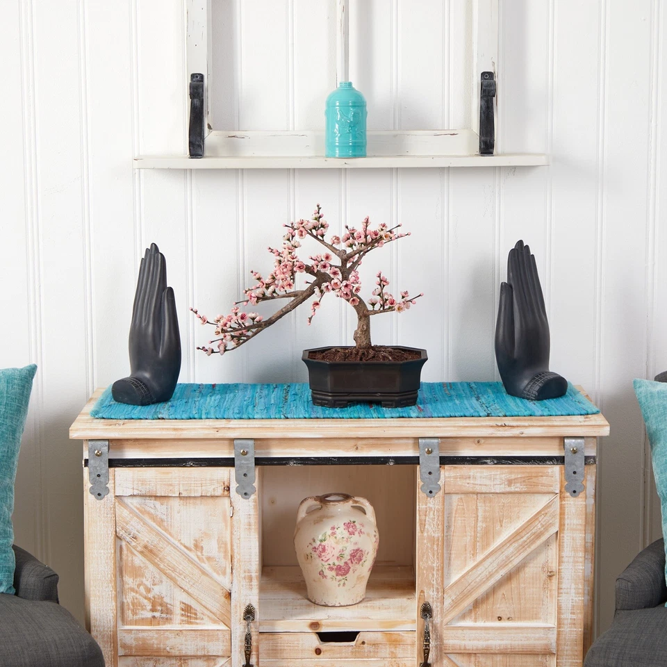 "Árbol artificial estilo bonsái flor de cerezo de 15"" con maceta decorativa". Minorista $98 Foto 2 de 4