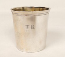 Timbale gobelet argent massif Minerve orfèvre Rion 73,95gr silver XIXème