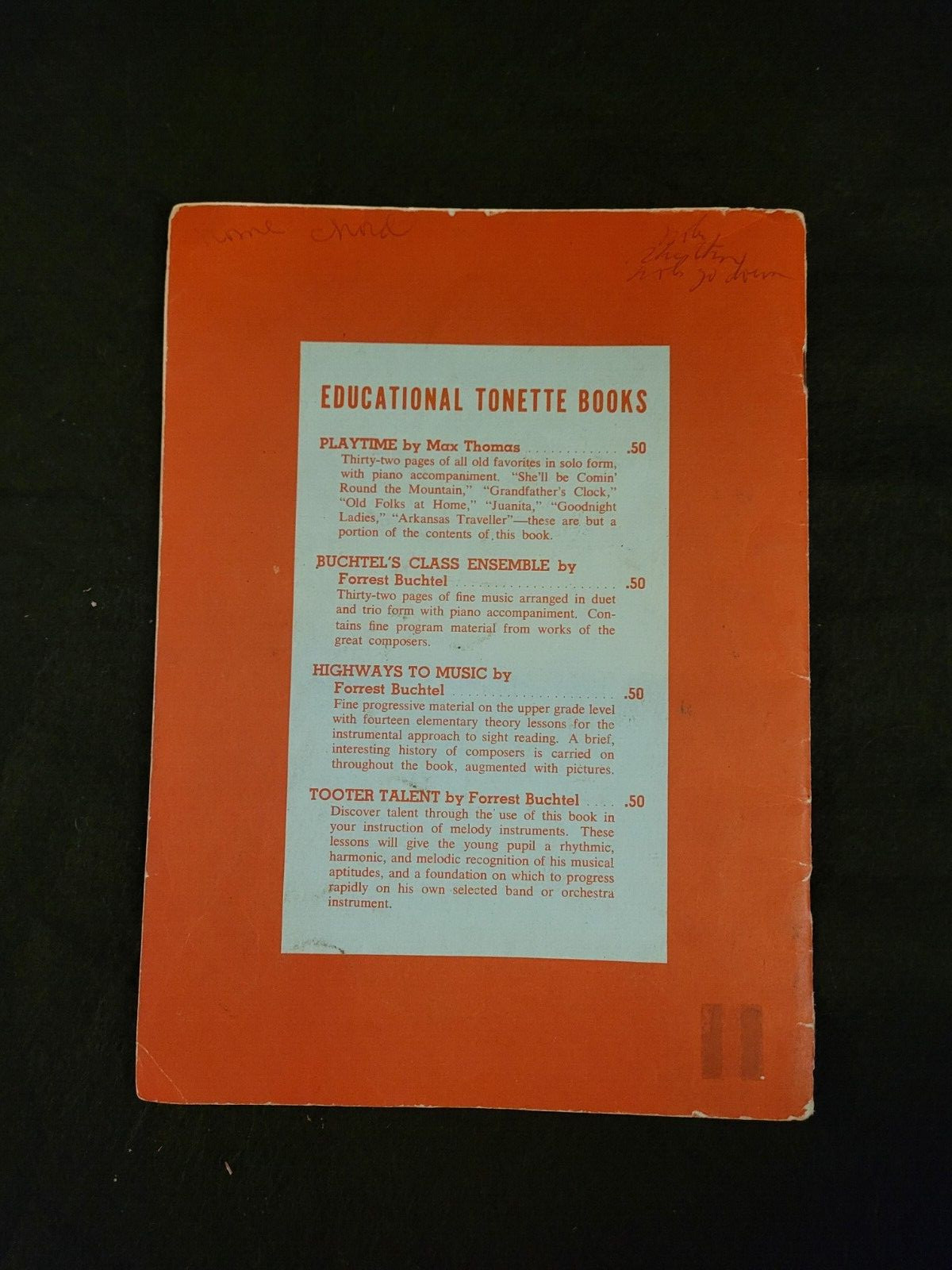 Melody Fun For Singing and Playing With The Tonette Songbook Forrest Buchtel