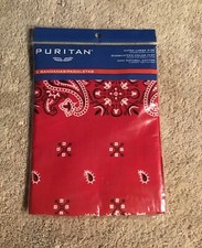 Bandanas Puritain Paisley Print Red Extra Large 100 Cotton