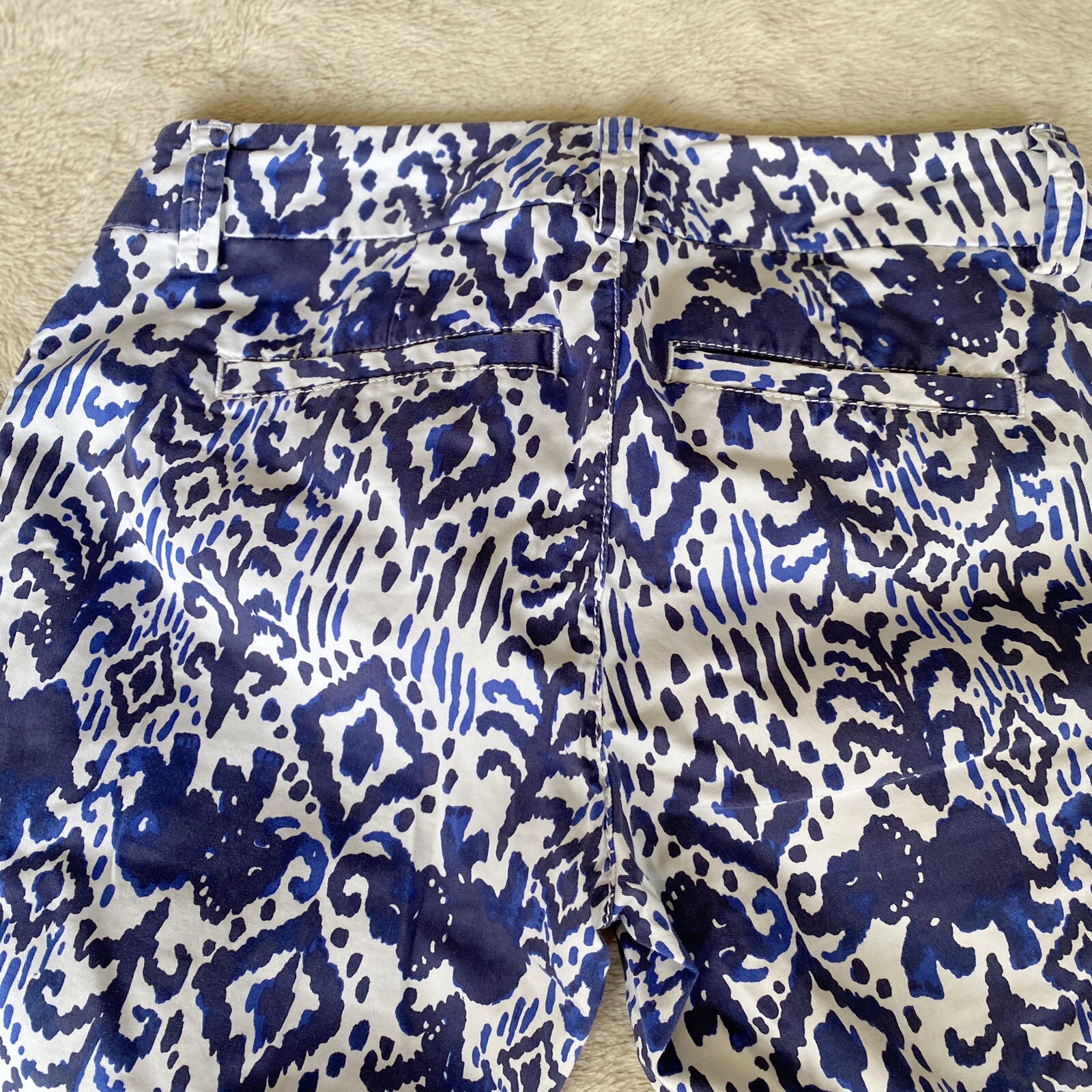 Pantalon Lilly Pulitzer Callahan Chino Bleu Brillant Taille 2 6 10 - Neuf Avec Étiquettes