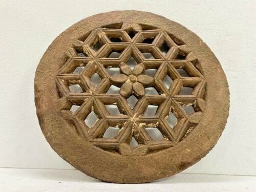 OLD ANTIQUE RARE UNIQUE HAND CARVED RED STONE AIR WINDOW / DECORATIVE JAALI - 第 1/12 張圖片