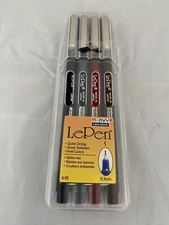 4-Piece Le Pen Drawing Pen Set 0.3 Point Size Uchida of America 4 Colors New