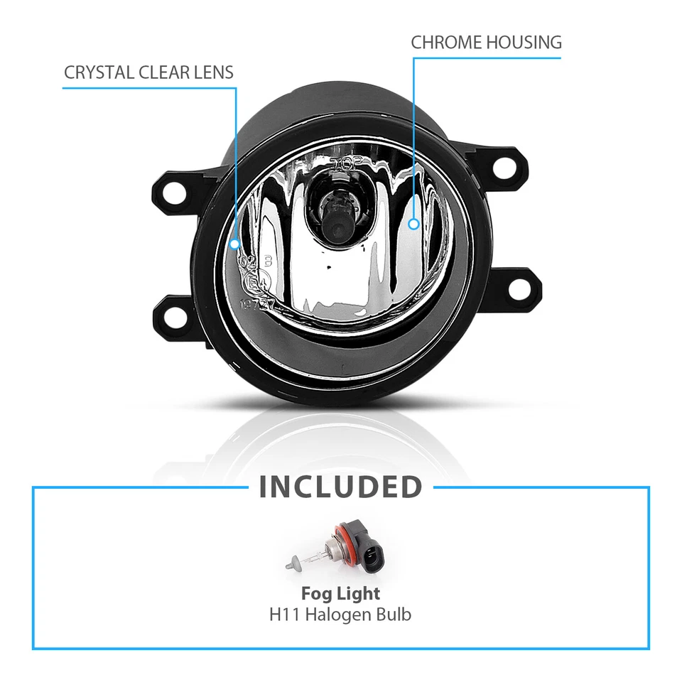 [玻璃镜头]适用于 2018 年丰田 C-HR CHR 防撞雾灯套装带电线套件 — 第 4/4 张图片