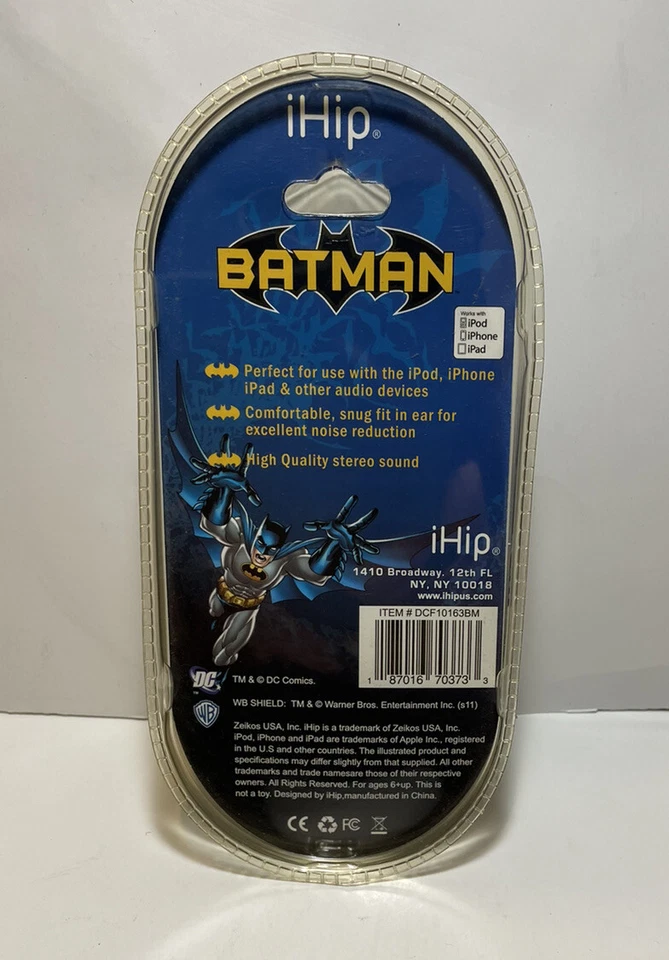 iHip Batman шумоподавление наушники новый в коробке 3,5 мм разъем - Изображение 2 из 2