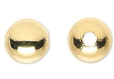 100 Gold Plated Brass 5mm Smooth Round Spacer Beads with 1.2mm Hole