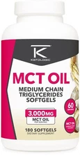 Ketologic MCT Oil (180 Softgels) (60 Servings) (3,000MG MTC Oil per serving)