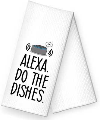 Alexa, Do the Dishes Kitchen Towel, Funny Speakers Dish Towel Gift for Women Sis