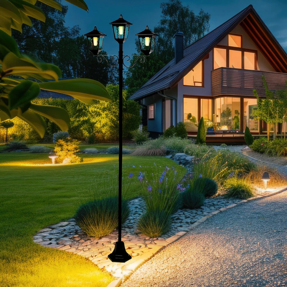 Gartenlaterne Solarlampe Kandelaber Außenstehlampe LED Terrassenlampe H 194 cm - Bild 2 von 4