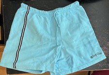 Vintage 90s Women s Teal Body Glove Flower Shorts W/ Black White Stripe Sz Large