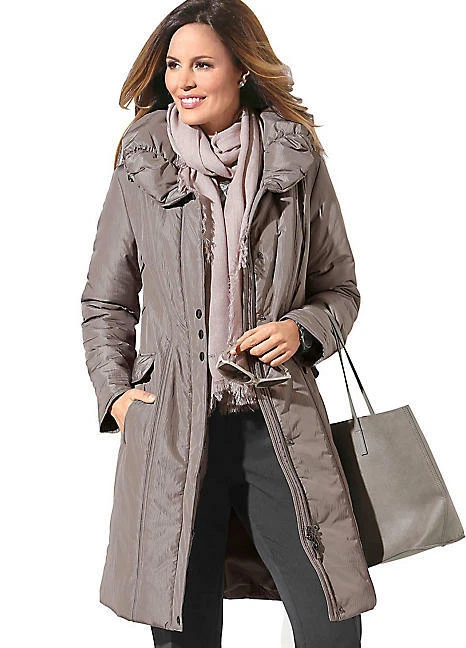 Taupe shop padded coat