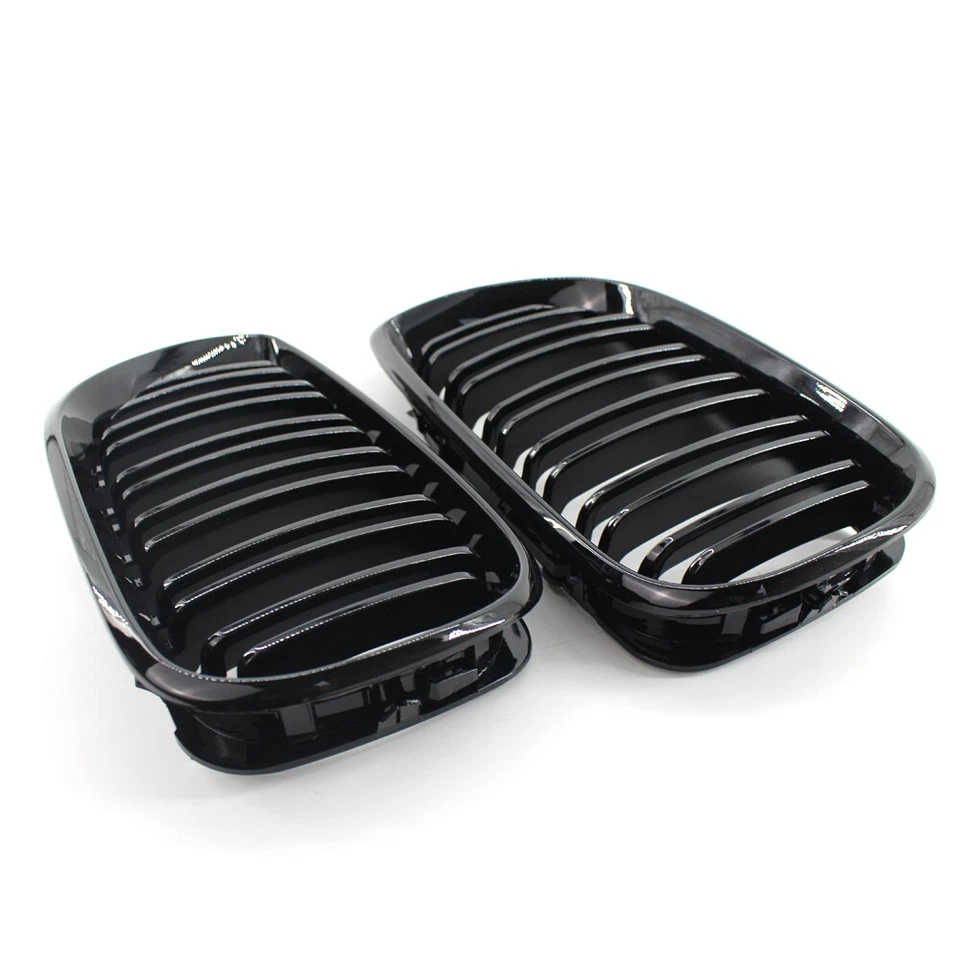 For BMW 3 Series E46 4-Door 02-06 Facelift LCI Front Kidney Grille Glossy Black - Image 2 of 4