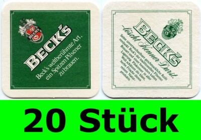 20 Stück Bierdeckel Beck's Becks Brauerei Bremen Bar Theke Tresen Sammler alt