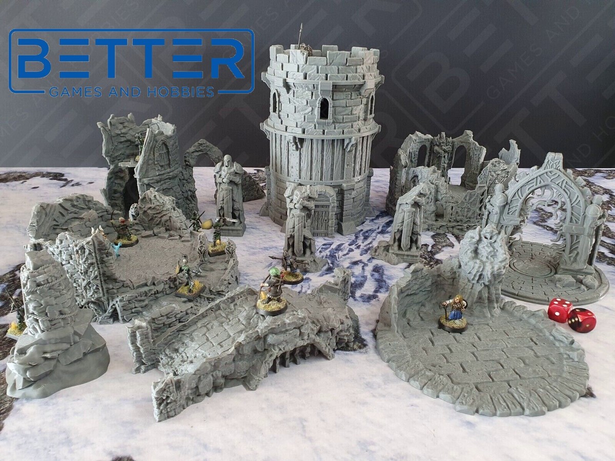Tabletop Terrain Ruined Keep - 28mm/32mm Scale Wargaming & RPG Scenery - View #7
