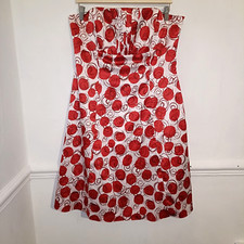 Ariella Womens Dress Red White Size UK 14 Bodice Boned Lace up Back Gown Event