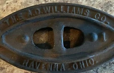 Sad Iron Door Stop Vintage  Ravenna Ohio Antique Vintage AC Williams Cast Iron