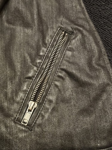 Free People Womens Black Long Sleeve Waxed Denim Drape Zipped Pocket Jacket 2 - Picture 6 of 9
