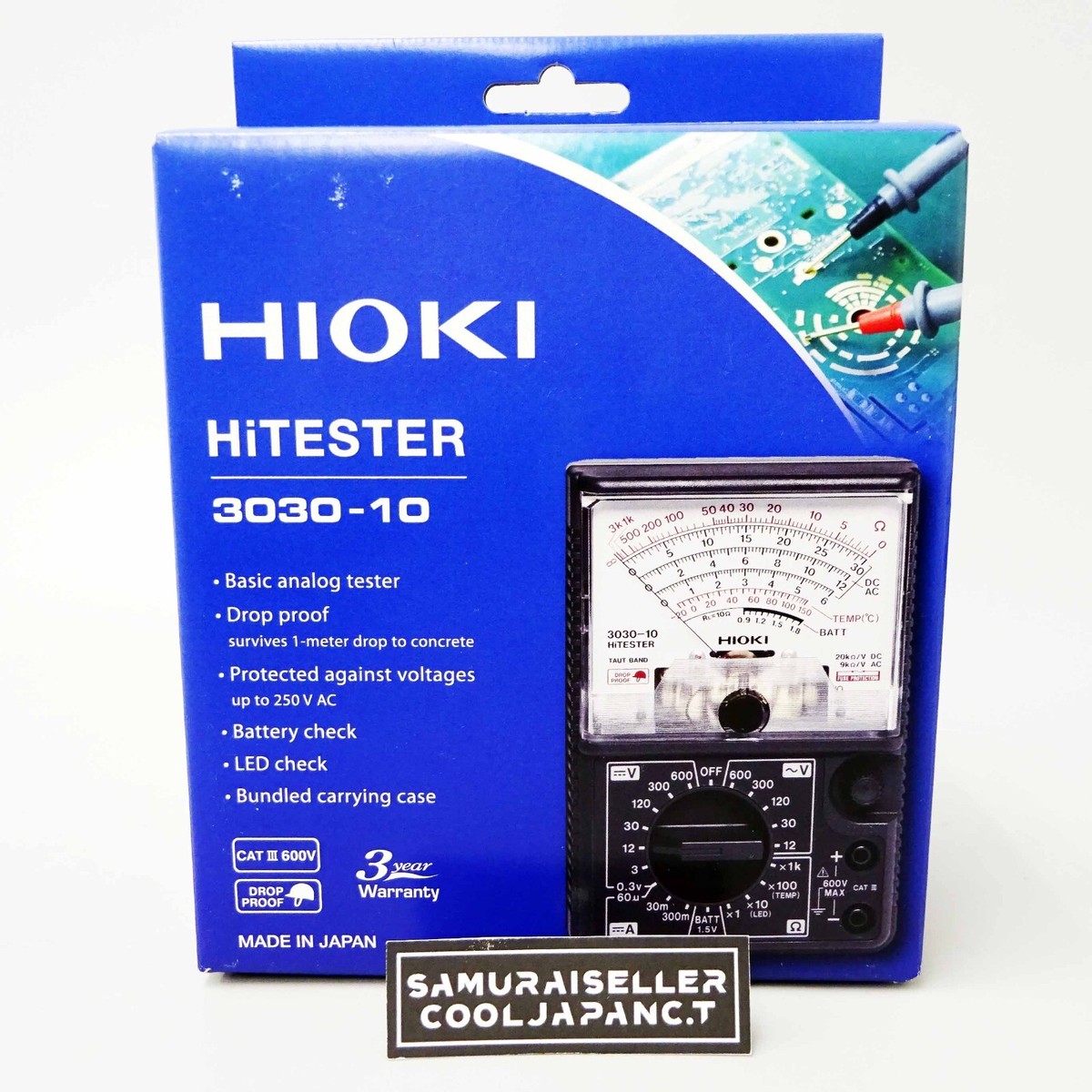 Hioki 3030-10 Analog Multimeter Hitester 600V AC Tester Meter