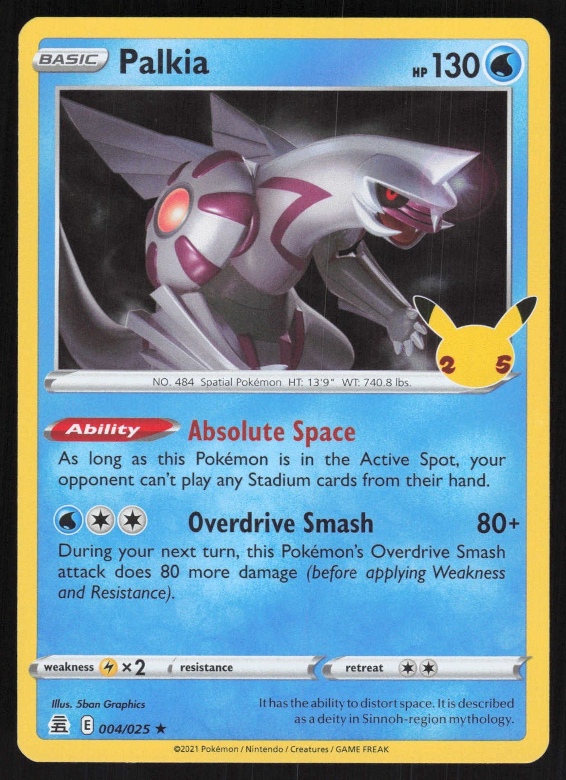 Palkia Holo 004/025 LP Celebrations Pokemon Card