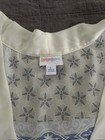 LuLaRoe Aurora Bell Sleeve Kimono L Blue Cream Beige Geo Print — photo 3