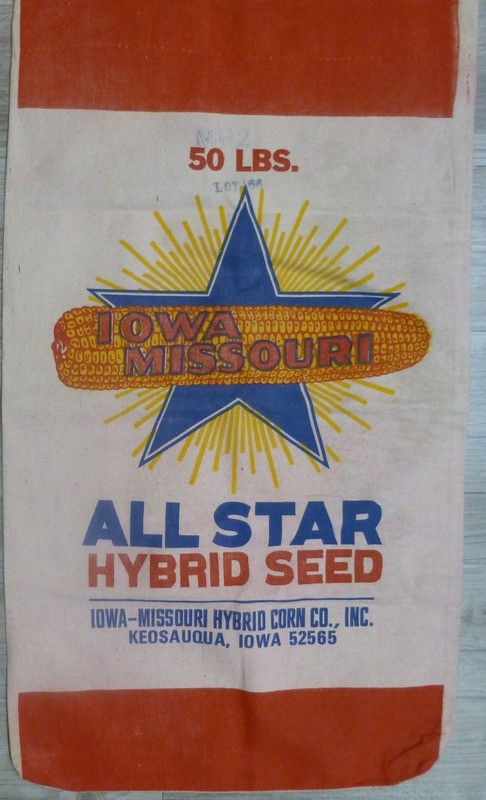 Vintage All Star Hybrid Seed Corn Sack Bag Iowa Misourri Corn Co. Keosauqua IA