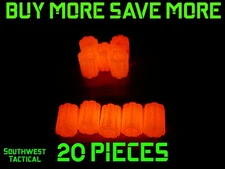 3d Printed Glow In The Dark Orange  Strait lines  Ranger Pace Beads 20 Pack