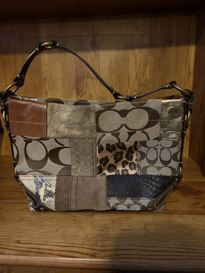 Bolso de Hombro Coach Carly Marrón Estampado Jacquard con Cartera a Juego Foto 2 de 4