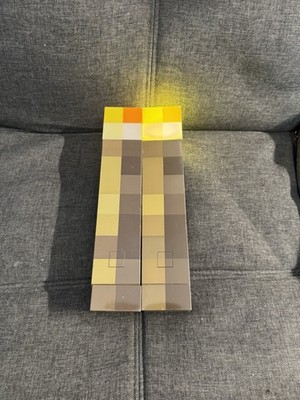 2 MINECRAFT Light-Up Torches 11'' ThinkGeek Wall Mount 2012 *Works*