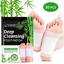 30PCS Aliver Deep Cleansing Foot Patch Detox Herbal Bamboo Organic Foot Pad